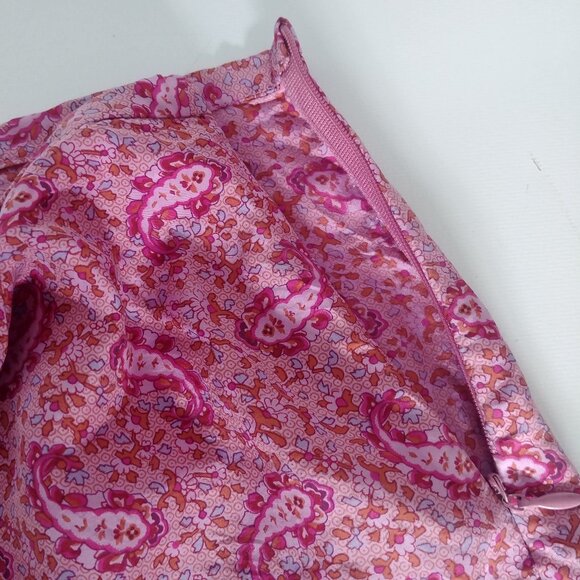 J. Crew 100% silk skirt size 8 pink paisley print - Picture 12 of 13